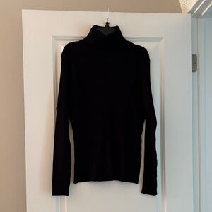 Elegant Black Ribbed Turtleneck Sweater